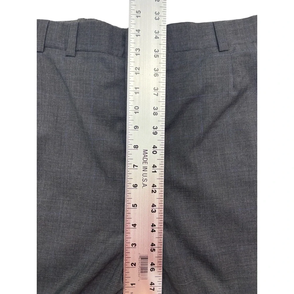 vtg 90s Oxxford Clothes 48R 40x31 Charcoal Plaid 2pc Pant Suit Bespoke USA Wool